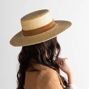 Brand New GiGi Pip “Capri Short” Straw Boater Hat